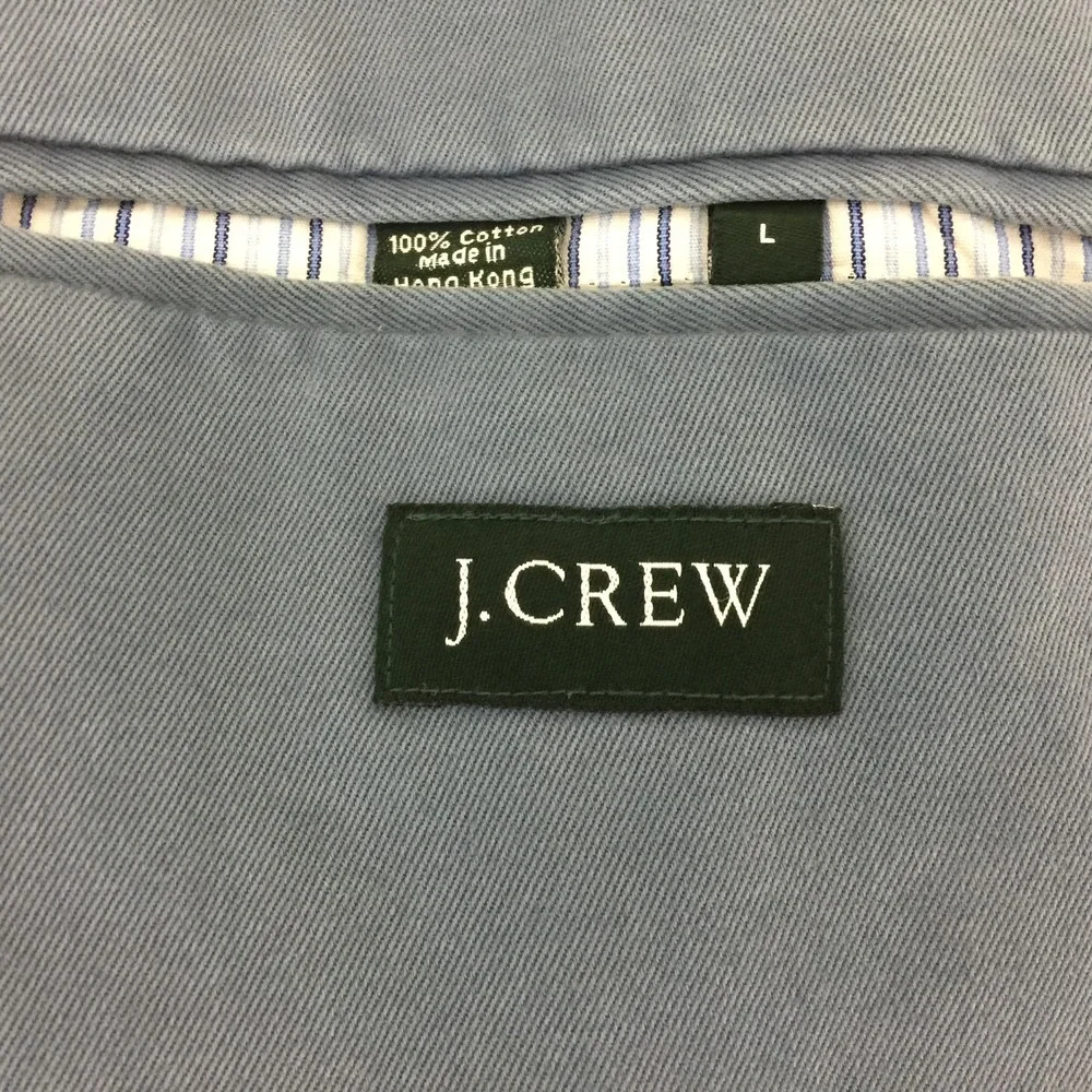 J.Crew Mens Jacket LARGE Dusty Blue Big Pocket Cotton‎ Casual Car Coat